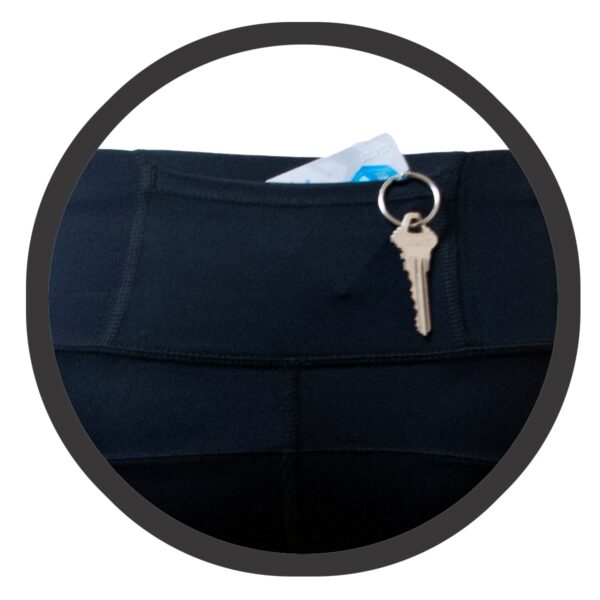 ZoneIn Women's Athletic Leggings - Back stash picket detail